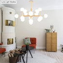 GobekUsa Contemporary Globe Chandelier - White Glass, 9/12/16 Head Dining Room Hanging Light Kit