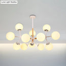 GobekUsa Contemporary Globe Chandelier - White Glass, 9/12/16 Head Dining Room Hanging Light Kit