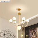 GobekUsa Contemporary Gold Glass Spherical Ceiling Chandelier with 5/7 Bulbs