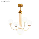 GobekUsa Contemporary Gold Glass Spherical Ceiling Chandelier with 5/7 Bulbs