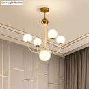GobekUsa Contemporary Gold Glass Spherical Ceiling Chandelier with 5/7 Bulbs