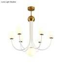 GobekUsa Contemporary Gold Glass Spherical Ceiling Chandelier with 5/7 Bulbs