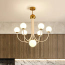 GobekUsa Contemporary Gold Glass Spherical Ceiling Chandelier with 5/7 Bulbs