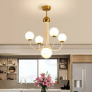GobekUsa Contemporary Gold Glass Spherical Ceiling Chandelier with 5/7 Bulbs