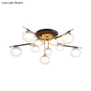 GobekUsa Contemporary Gold Oval Shade Ceiling Fixture - Dining Room Glass & Metal Semi Flush Mount Light