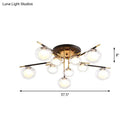 GobekUsa Contemporary Gold Oval Shade Ceiling Fixture - Dining Room Glass & Metal Semi Flush Mount Light