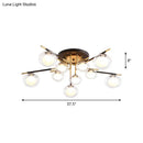 GobekUsa Contemporary Gold Oval Shade Ceiling Fixture - Dining Room Glass & Metal Semi Flush Mount Light