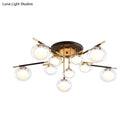 GobekUsa Contemporary Gold Oval Shade Ceiling Fixture - Dining Room Glass & Metal Semi Flush Mount Light