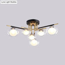 GobekUsa Contemporary Gold Oval Shade Ceiling Fixture - Dining Room Glass & Metal Semi Flush Mount Light