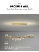GobekUsa Contemporary LED Glass Chandelier for Home Lighting