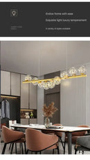 GobekUsa Contemporary LED Glass Chandelier for Home Lighting