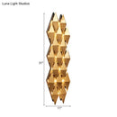 GobekUsa Contemporary LED Wall Lamp with Metallic Gold Diamond Shade - Warm/White Light, 23"/31" Width