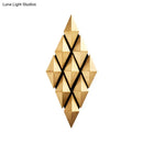 GobekUsa Contemporary LED Wall Lamp with Metallic Gold Diamond Shade - Warm/White Light, 23"/31" Width
