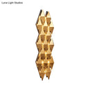 GobekUsa Contemporary LED Wall Lamp with Metallic Gold Diamond Shade - Warm/White Light, 23"/31" Width