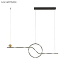GobekUsa Contemporary Metal Ceiling Light with LED Island Pendant in Black for Dining Room, Warm/White Light