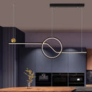 GobekUsa Contemporary Metal Ceiling Light with LED Island Pendant in Black for Dining Room, Warm/White Light