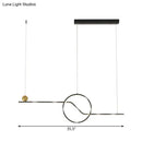GobekUsa Contemporary Metal Ceiling Light with LED Island Pendant in Black for Dining Room, Warm/White Light