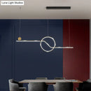 GobekUsa Contemporary Metal Ceiling Light with LED Island Pendant in Black for Dining Room, Warm/White Light