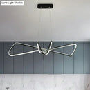 GobekUsa Contemporary Metal Dining Room Hanging Light Kit with Bowtie LED Island Lighting