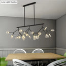 GobekUsa Contemporary Metal Pendant Lighting with Round Canopy for Bedroom - Island Branch Design