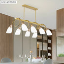 GobekUsa Contemporary Milk Glass Pendant Light - Tulip Shade Island Lamp, Ideal for Restaurants