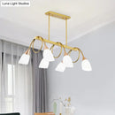 GobekUsa Contemporary Milk Glass Pendant Light - Tulip Shade Island Lamp, Ideal for Restaurants