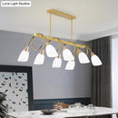 GobekUsa Contemporary Milk Glass Pendant Light - Tulip Shade Island Lamp, Ideal for Restaurants