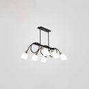 GobekUsa Contemporary Milk Glass Pendant Light - Tulip Shade Island Lamp, Ideal for Restaurants