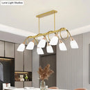 GobekUsa Contemporary Milk Glass Pendant Light - Tulip Shade Island Lamp, Ideal for Restaurants