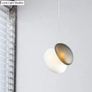 GobekUsa Contemporary White Glass Pendant Light for Dining Room Ceiling