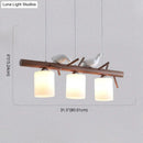 GobekUsa Contemporary Wood Island Pendant with Nutcracker Design and Cylindrical Glass Shades - Set of 3 Lights