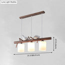 GobekUsa Contemporary Wood Island Pendant with Nutcracker Design and Cylindrical Glass Shades - Set of 3 Lights