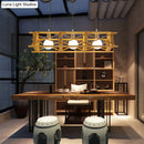 GobekUsa Contemporary Wooden Beige Hanging Light - Rectangular Cage Island Lamp for Restaurants