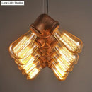GobekUsa Copper and Black Industrial Kitchen Island Pendant Light with Symmetric Piping and 10 Bulbs