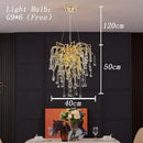 GobekUsa Copper Branch Water Crystal Chandelier for Luxury Living Room and Salon