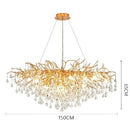 GobekUsa Copper Branch Water Crystal Chandelier for Luxury Living Room and Salon