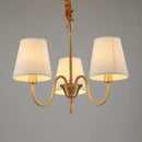 GobekUsa Copper Ceiling Chandelier with Fabric Lampshade for Living Room and Bedroom