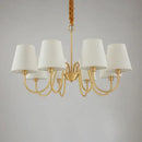 GobekUsa Copper Ceiling Chandelier with Fabric Lampshade for Living Room and Bedroom