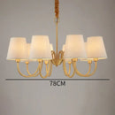 GobekUsa Copper Ceiling Chandelier with Fabric Lampshade for Living Room and Bedroom