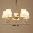 GobekUsa Copper Ceiling Chandelier with Fabric Lampshade for Living Room and Bedroom
