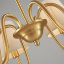 GobekUsa Copper Ceiling Chandelier with Fabric Lampshade for Living Room and Bedroom