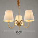 GobekUsa Copper Ceiling Chandelier with Fabric Lampshade for Living Room and Bedroom