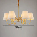 GobekUsa Copper Ceiling Chandelier with Fabric Lampshade for Living Room and Bedroom
