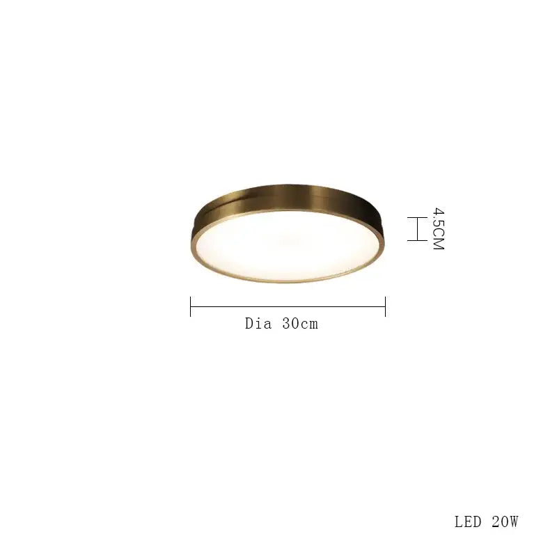 GobekUsa Copper Ceiling Lamp: Modern Round Surface Mounted Lighting for Bedroom, photo 12 of 13