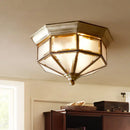 GobekUsa Copper Ceiling Lamp: Retro American European Living Room Bedroom Light