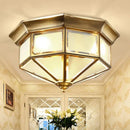 GobekUsa Copper Ceiling Lamp: Retro American European Living Room Bedroom Light