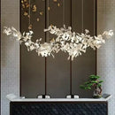 GobekUsa Copper Ceramic Leaf Chandelier Lantern for Indoor Living Room & Lobby - Luxury Light