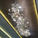 GobekUsa Copper Ceramic Leaf Chandelier Lantern for Indoor Living Room & Lobby - Luxury Light