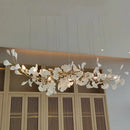 GobekUsa Copper Ceramic Leaf Chandelier Lantern for Indoor Living Room & Lobby - Luxury Light