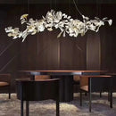 GobekUsa Copper Ceramic Leaf Chandelier Lantern for Indoor Living Room & Lobby - Luxury Light